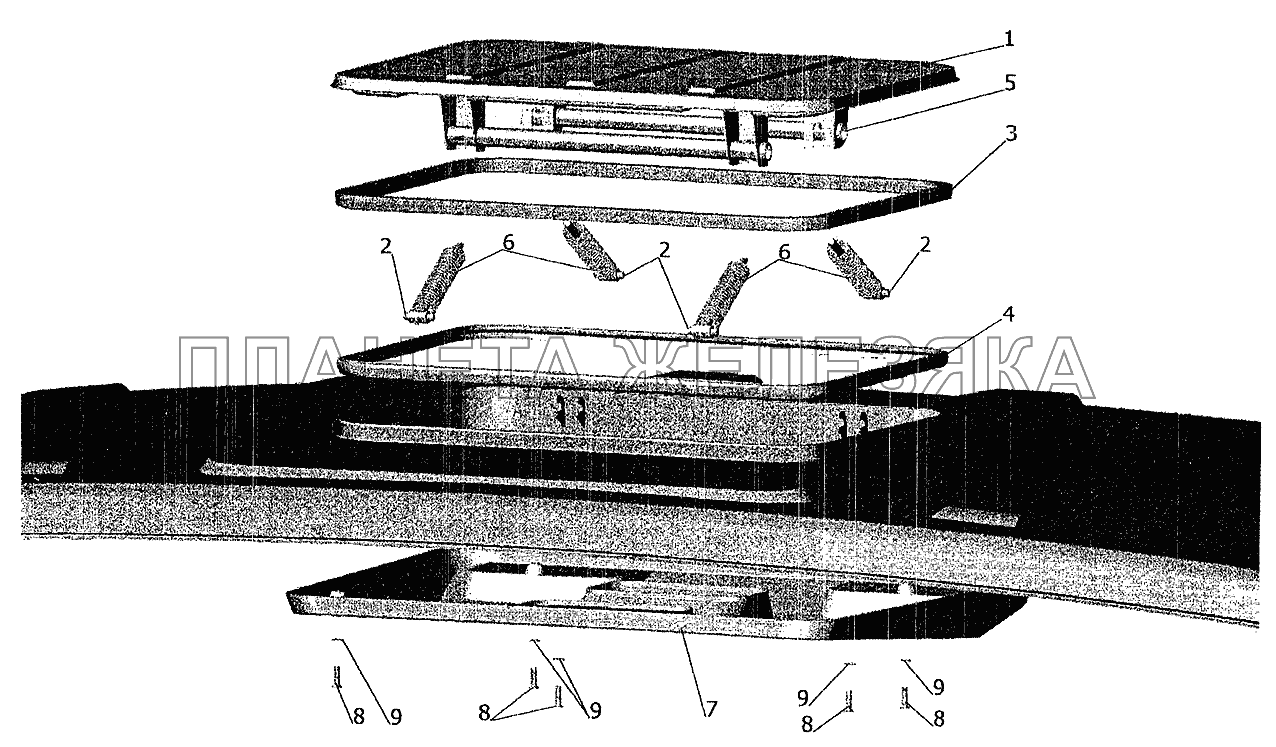 Установка крышки вентиляционного люка МАЗ-6303 (2005)
